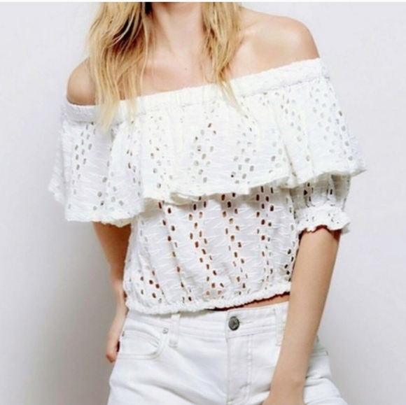 Free People Eyelet Boho Crop top - Picture 8 of 8